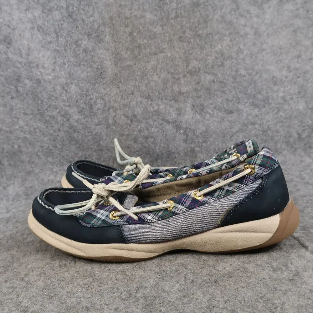 Sperry Shoes Womens 7.5 Slip On Top Sider Boat Sneaker Flats Two Eye Leather